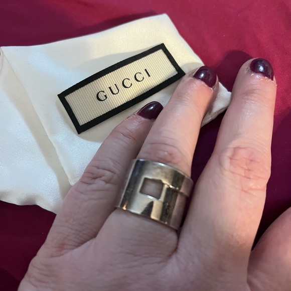 GUCCI 925 - real - AUTH silver G band logo ring - VINTAGE with dust bag - Picture 4 of 7
